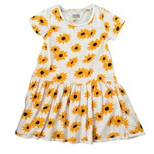 Harper Canyon Sunflower Dress White Yellow Floral Knit Girls Size 5